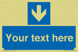 Custom Mandatory directional sign, blue arrow down